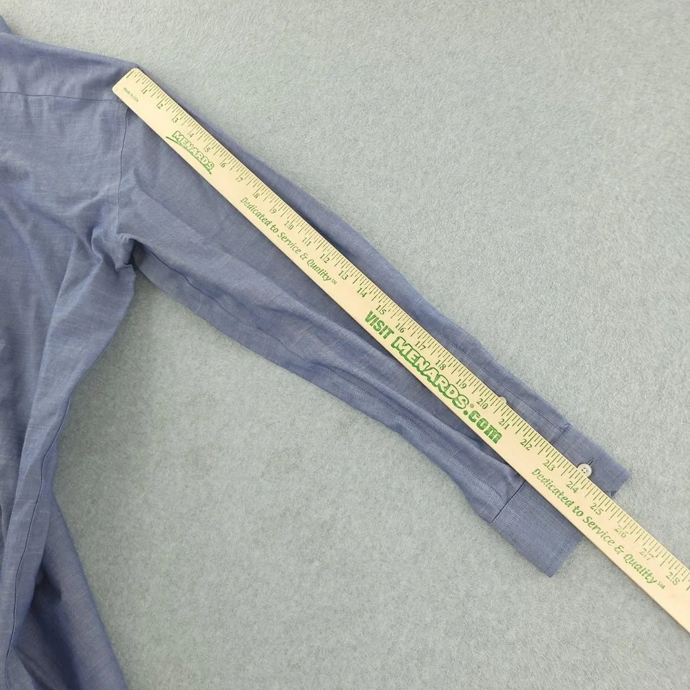 Banana Republic Dress Shirt Mens 16.5 34/35 Blue Regular Fit Non Iron Cotton